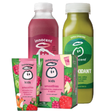 Innocent smoothie fles à 300/750 ml
of pak van 4 pakjes à 150 ml